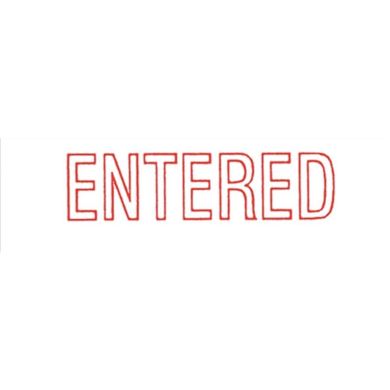 Self Inking Office Stamp - Entered Red