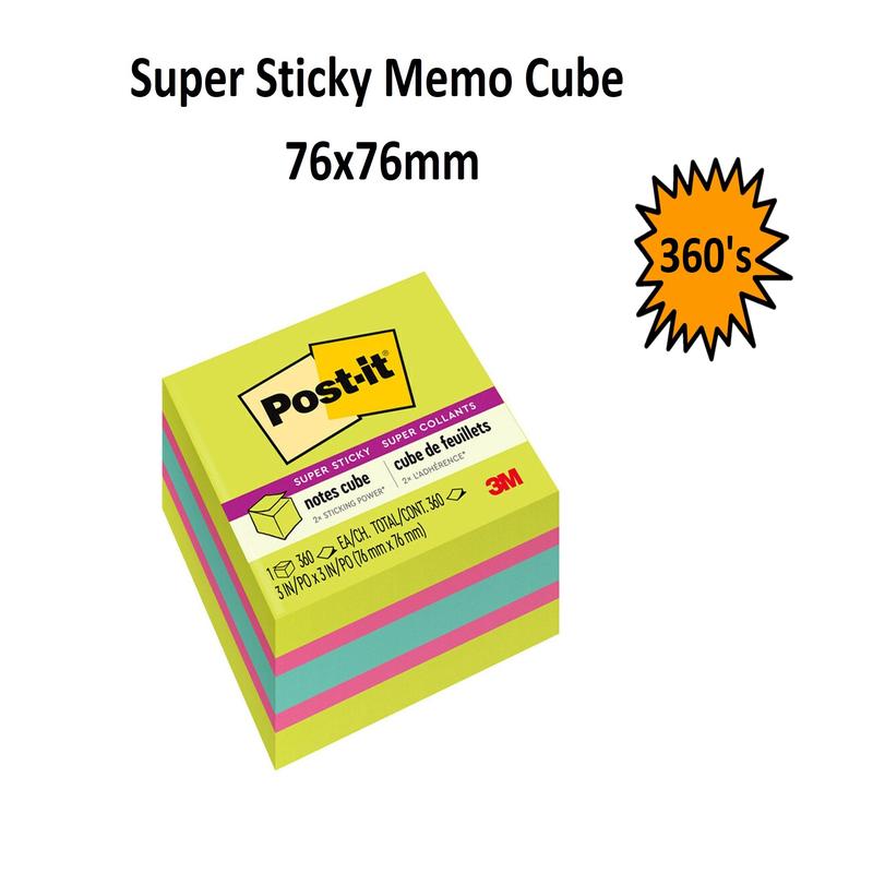 Post It Super Sticky Notes - Cube (76 x 76mm)