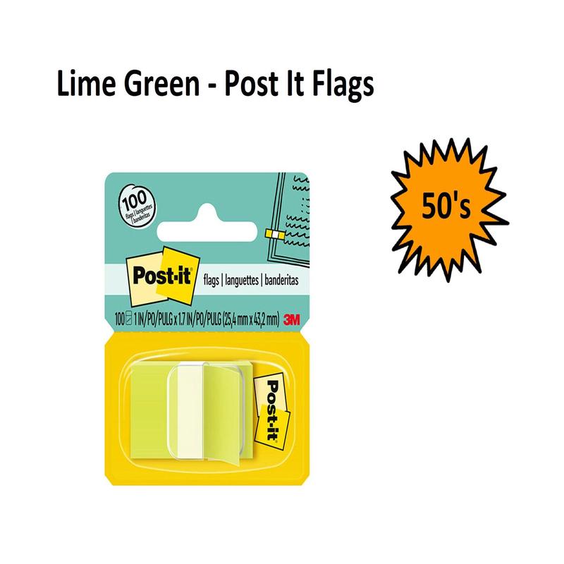 Lime Green - Post It Flags 680 (Pack of 50 sheets)