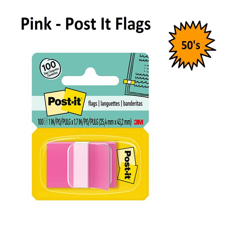 Pink - Post It Flags 680 (Pack of 50 sheets)