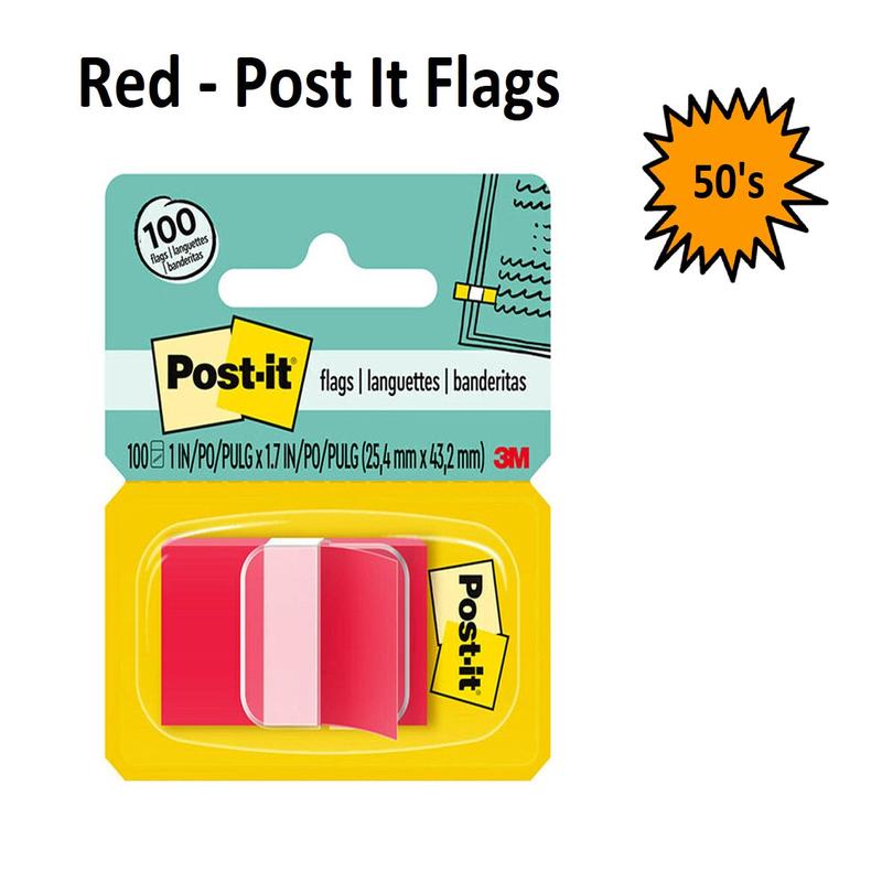 Red - Post It Flags 680 (Pack of 50 sheets)