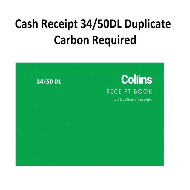 Receipt Book - 34/50 DL 1 Per Page (NCR)