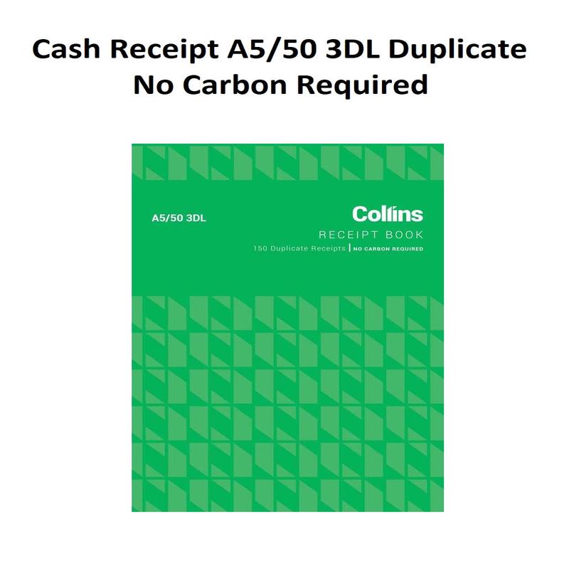 Receipt Book - A5/50 3DL 3 Per Page (NCR)