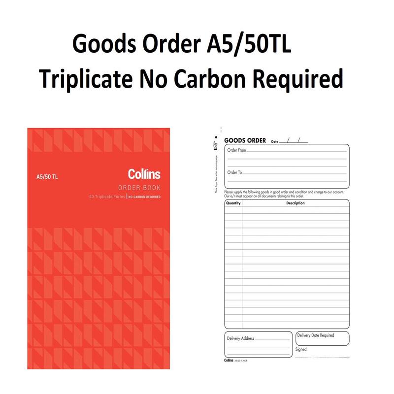 Goods Order A5/50TL Triplicate No Carbon Required