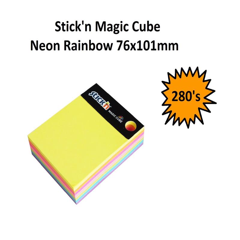 7 Colours - Stick On Note Cube (76 x 101mm, 280 sheets)