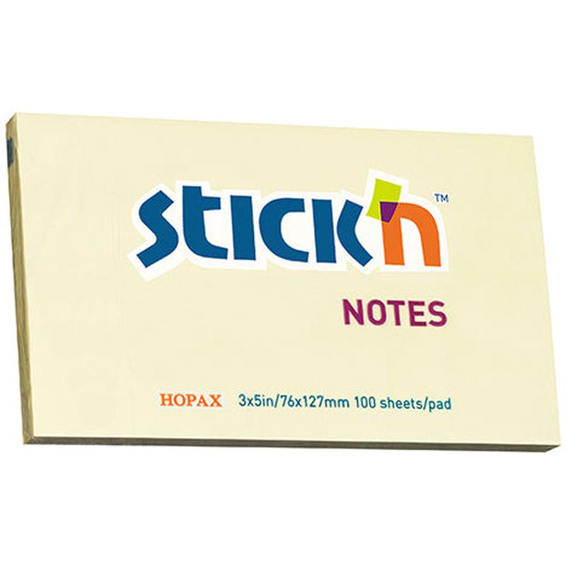 Yellow - Stick On Note Pad (76 x 127mm, 100 sheet)