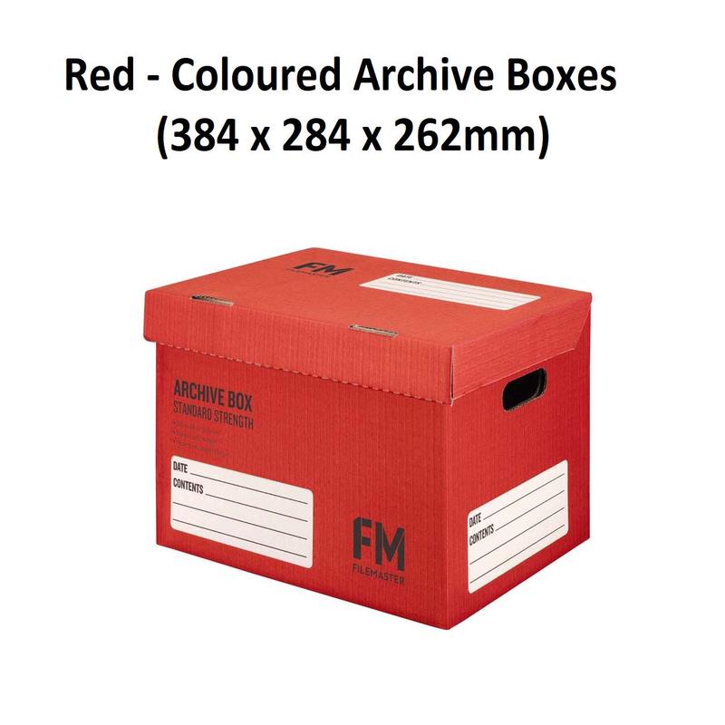 Coloured Archive Boxes - Red