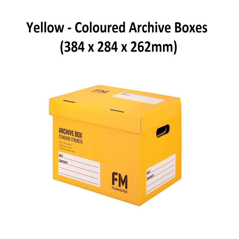 Coloured Archive Boxes - Yellow