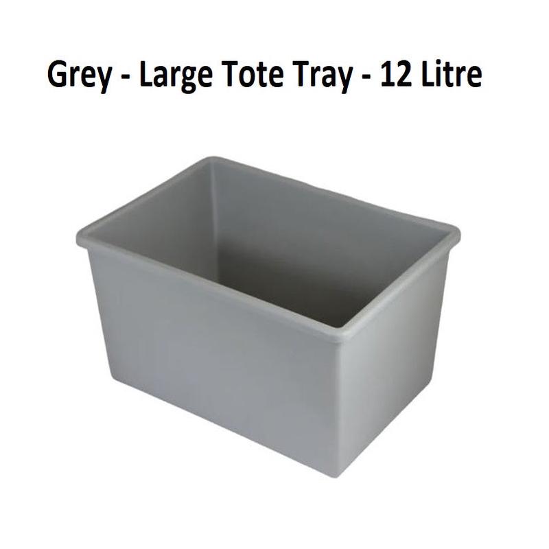 Grey - Large Tote Tray - 12 Litre
