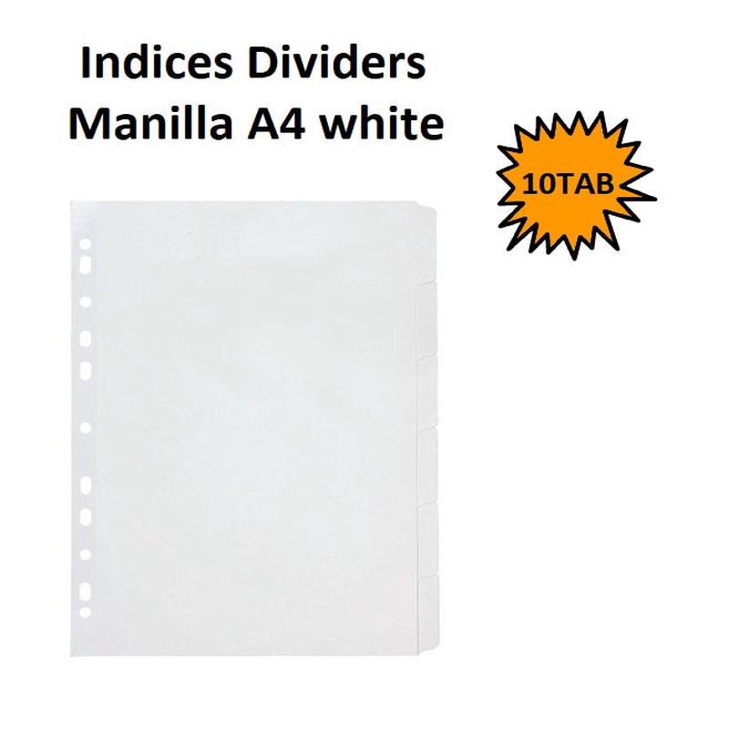 10 Tab - Indices Manilla White