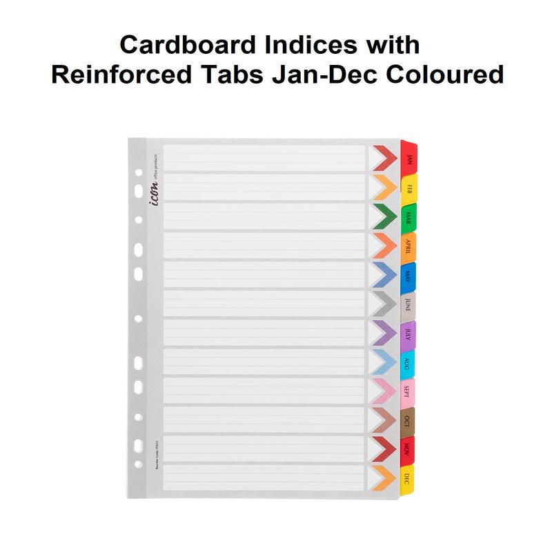 Jan-Dec - Heavy Duty Indices with Plastic Tabs