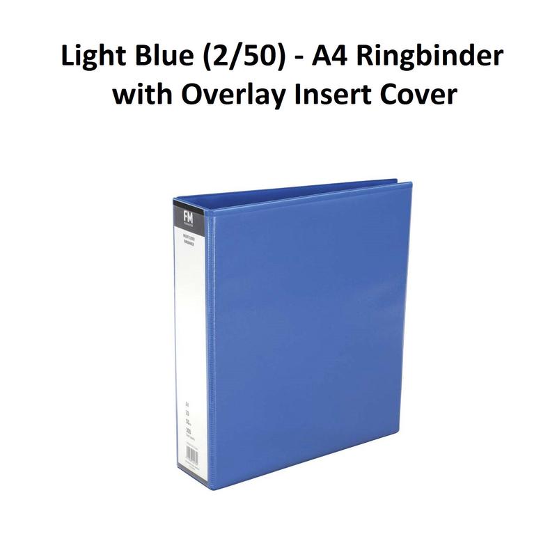 Light Blue (2/50) - A4 Ringbinder with Overlay Insert Cover