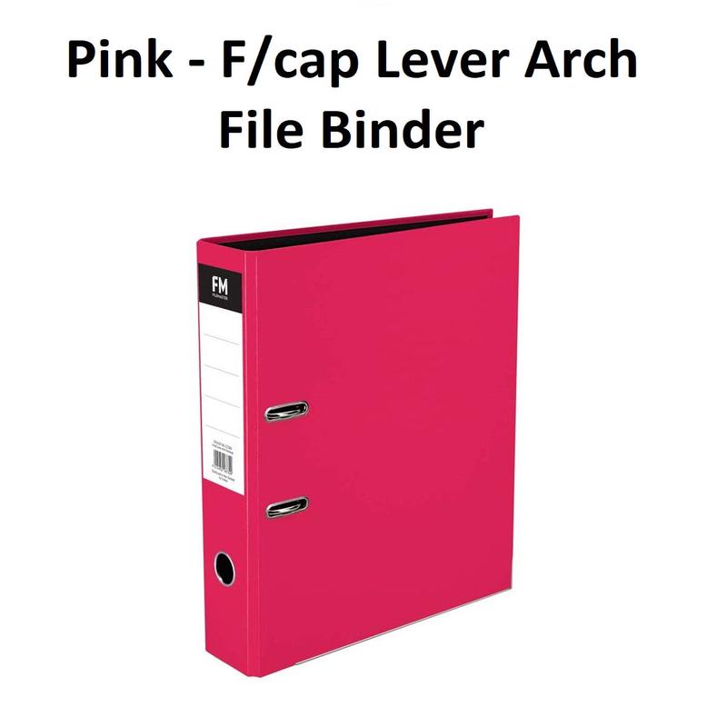 Pink - Foolscap Lever Arch File