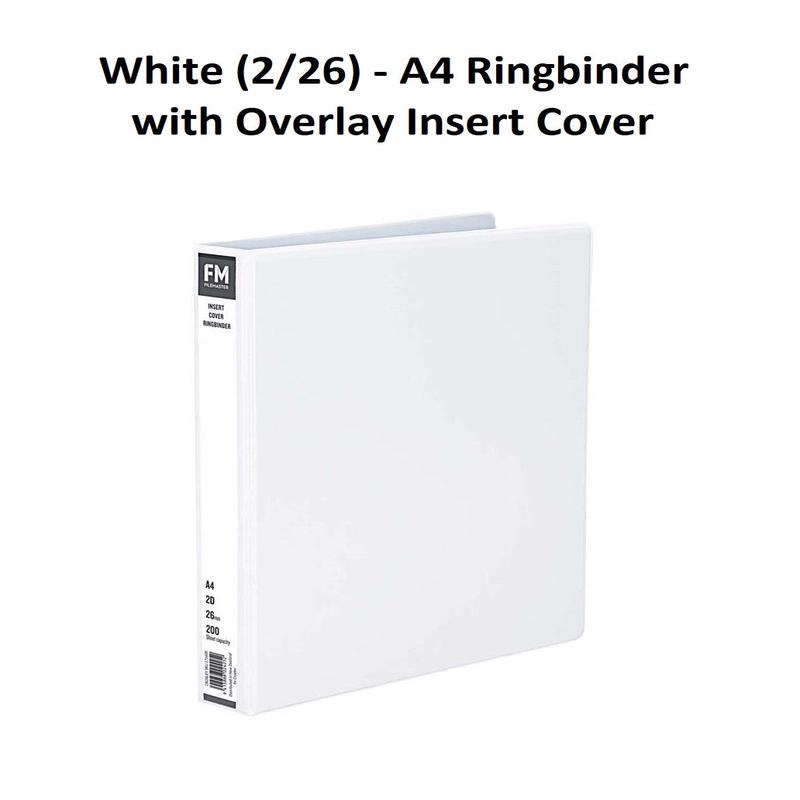 White (2/26) - A4 Ringbinder with Overlay Insert Cover