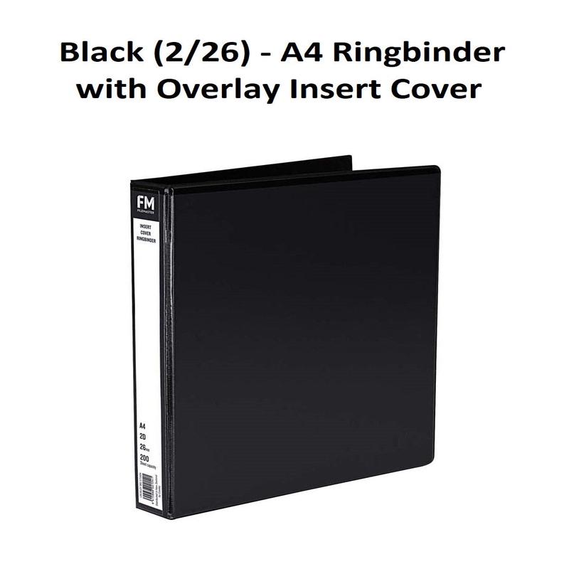 Black (2/26) - A4 Ringbinder with Overlay Insert Cover