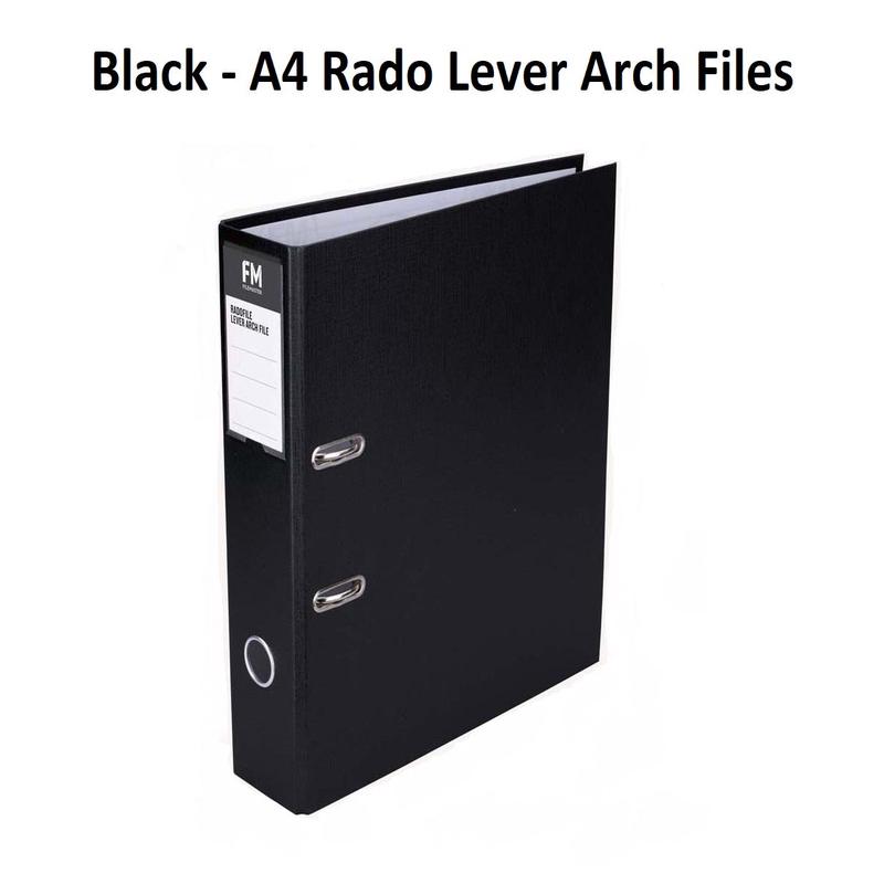 Black - A4 Rado Lever Arch Files - Full Arch File