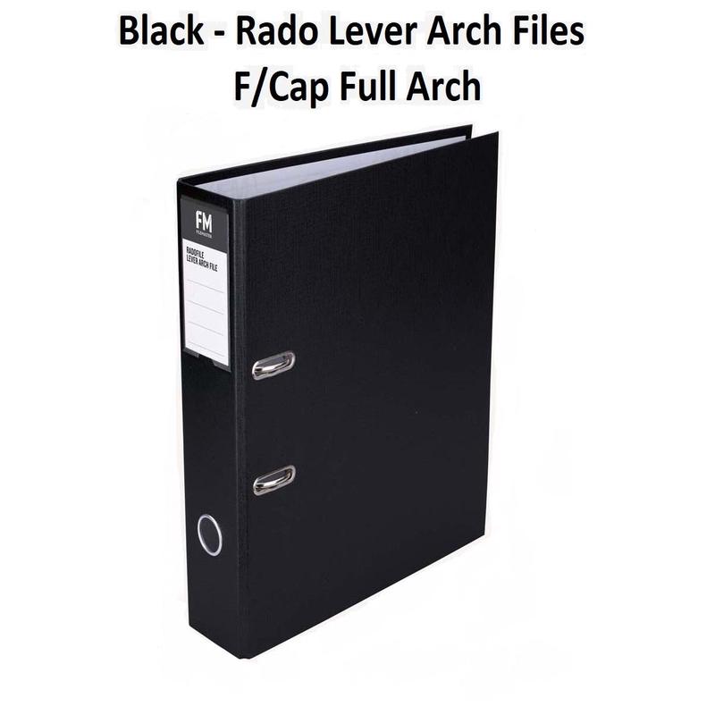 Black - Foolscap Rado Lever Arch Files - Full Arch File