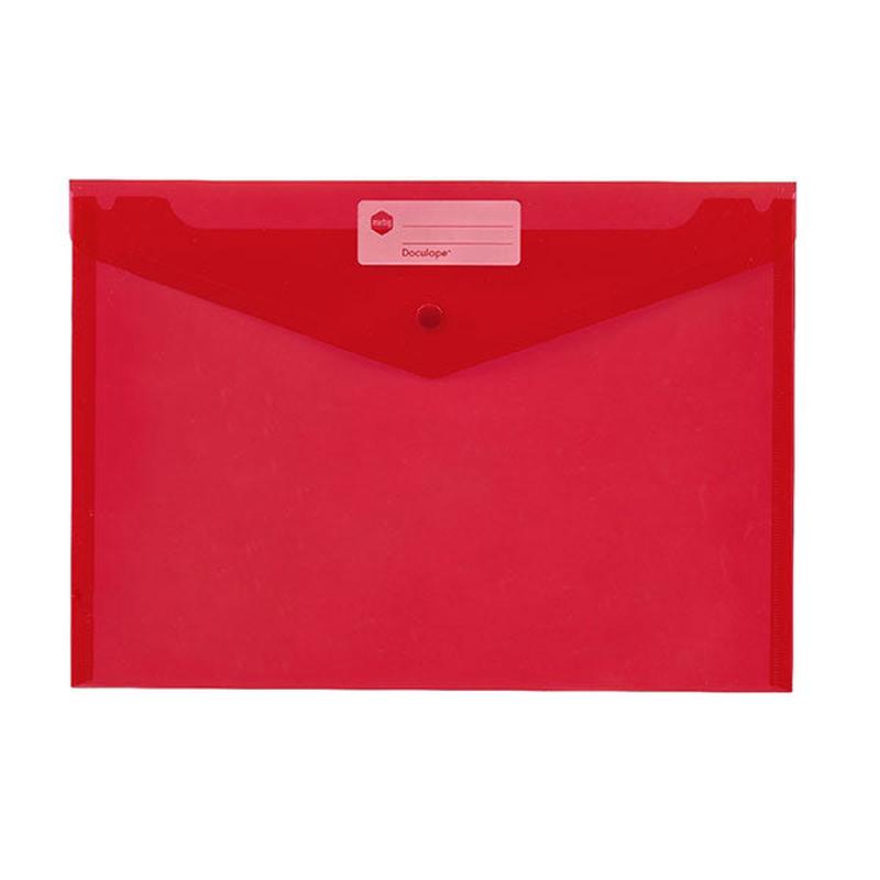 A4 Red - Document Wallet With Dome Closure
