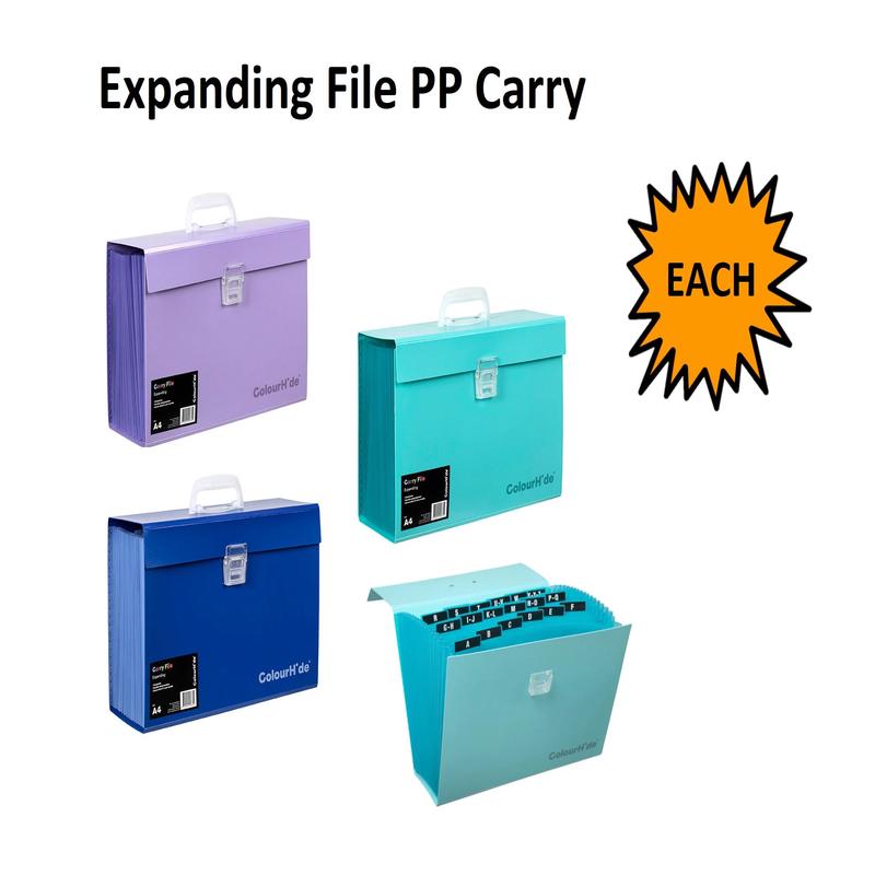 Assorted Colours - Pocket Expanding Carry Case