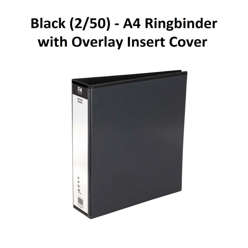 Black (2/50) - A4 Ringbinder with Overlay Insert Cover