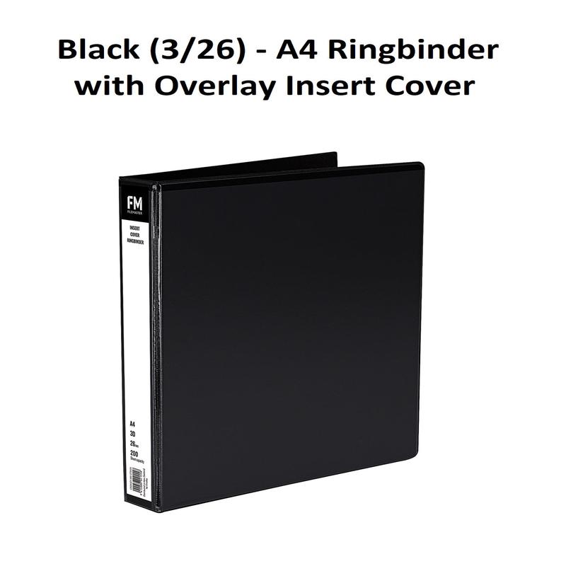 Black (3/26) - A4 Ringbinder with Overlay Insert Cover