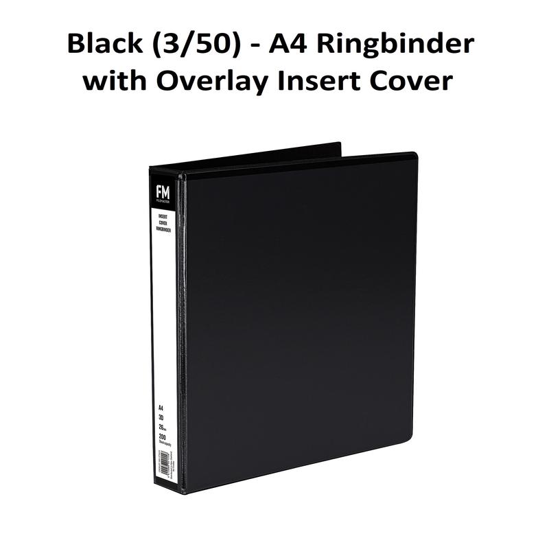 Black (3/50) - A4 Ringbinder with Overlay Insert Cover