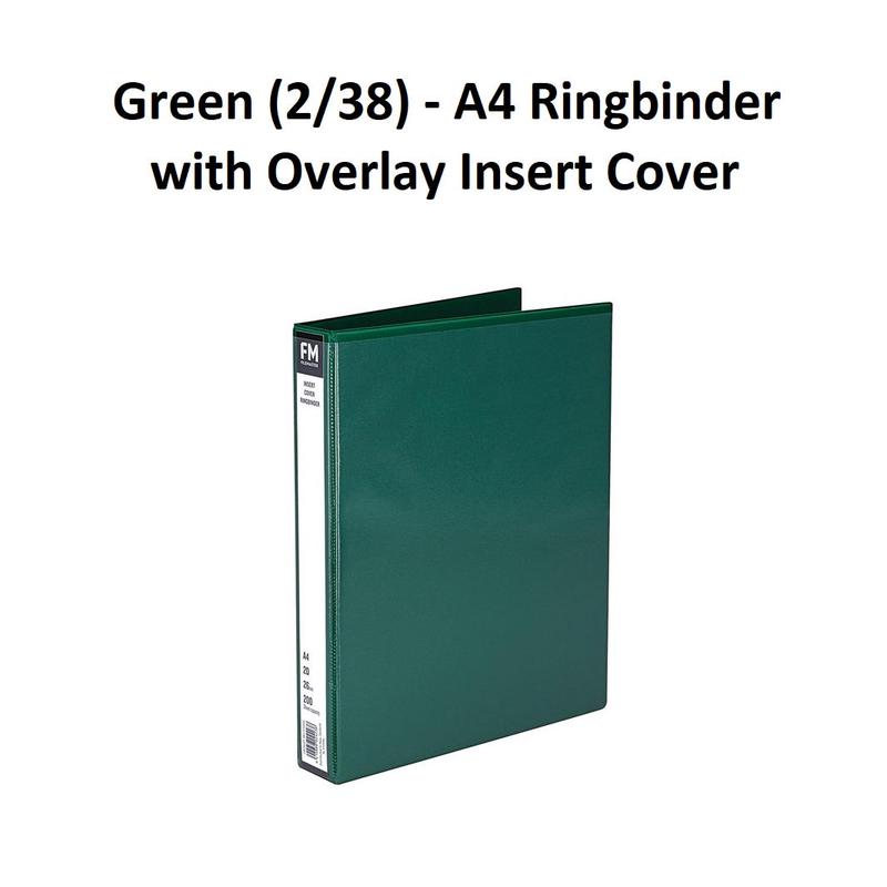 Green (2/38) - A4 Ringbinder with Overlay Insert Cover