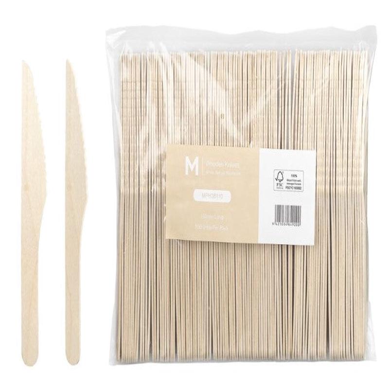 Knife 100pc - Disposable Wooden Cutlery