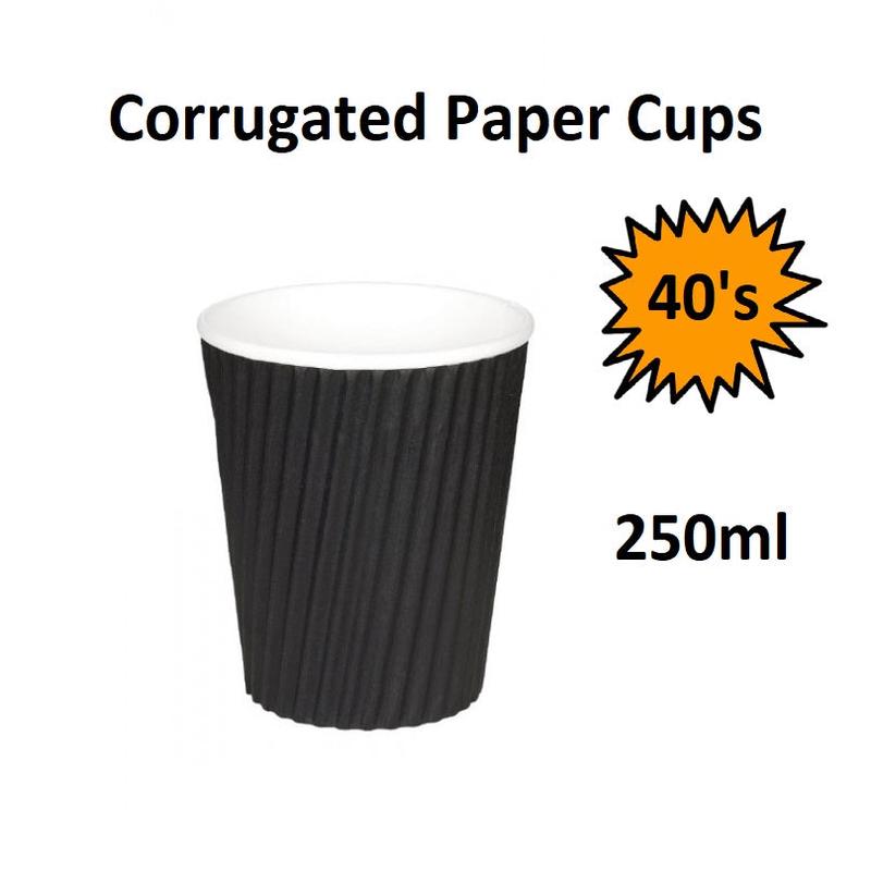 Paper Coffee Cups 250ml (8oz) - Pack of 40