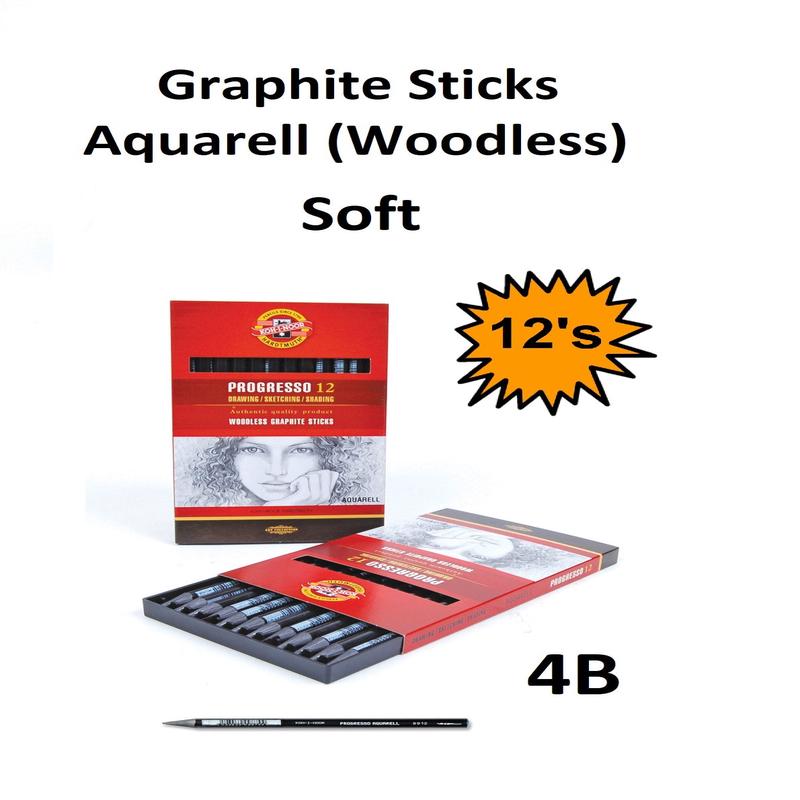 4B (Box of 12) - Graphite Sticks (Aquarelle)