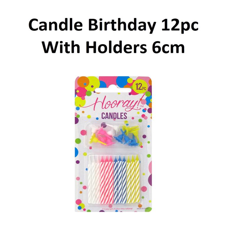 Candles - Coloured 6cm (Pack of 12) - with holders