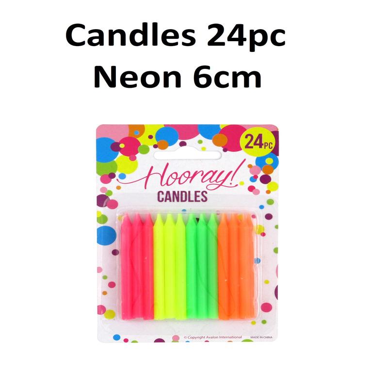 Candles - Neon 6cm (Pack of 24)