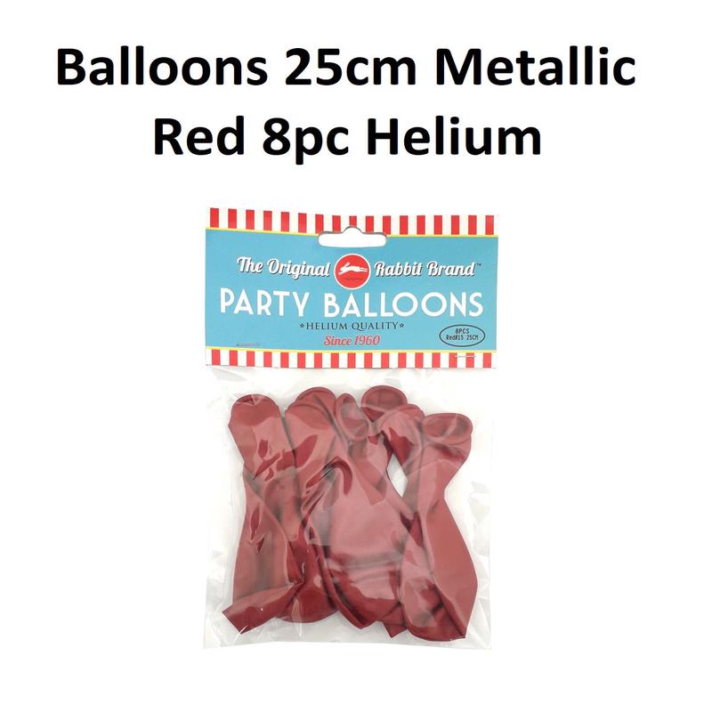 Metallic Balloons - Red/Burg - Packet of 10