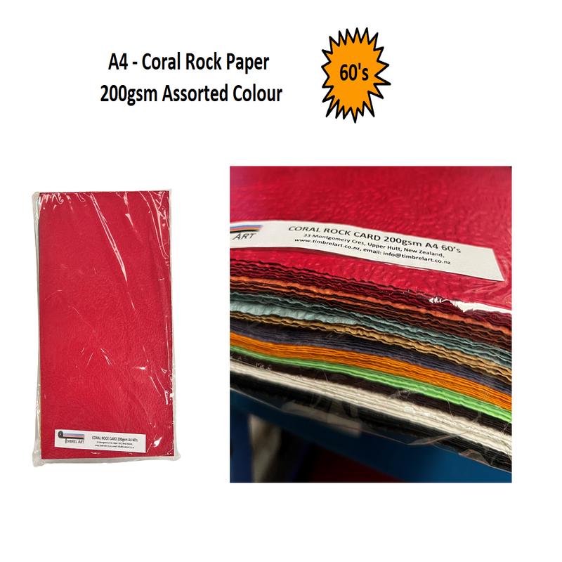A4 - Coral Rock Paper 60's - Assorted Colour