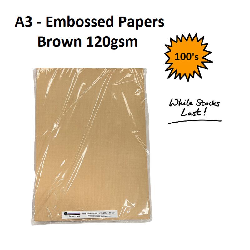 Embossed Papers A3 Brown 100's