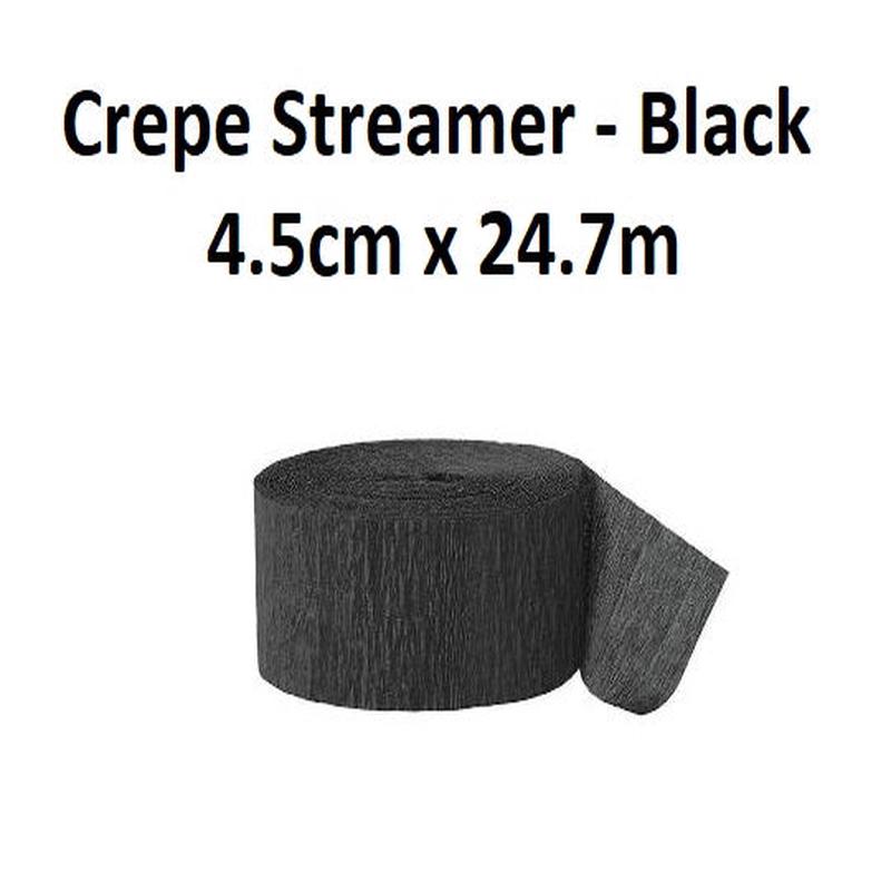 Crepe Paper Streamers - Black