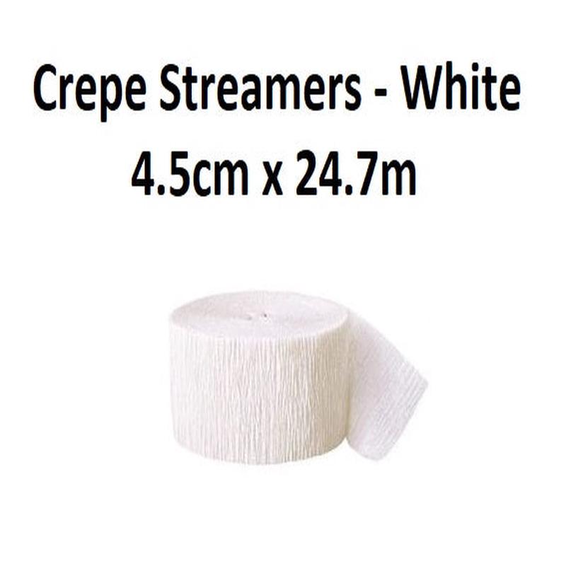 Crepe Paper Streamers - White
