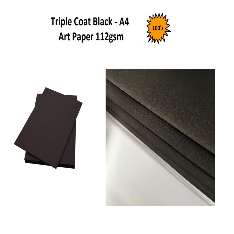 A4 - Triple Coat Black Art Paper 112gsm 200's