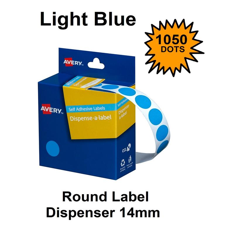 Light Blue 14mm - Coloured Dots Label Dispenser