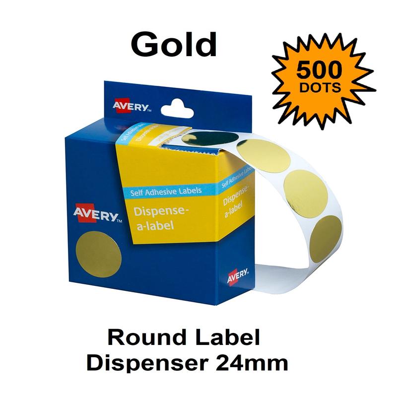 Gold 24mm - Coloured Dots Label Dispenser