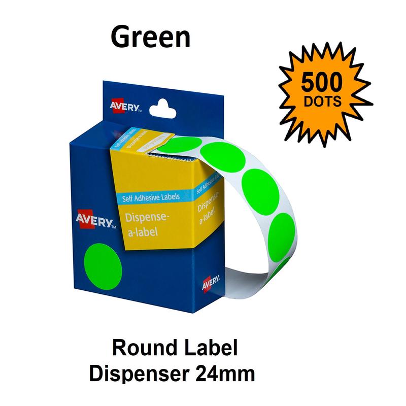 Light Green 24mm - Coloured Dots Label Dispenser
