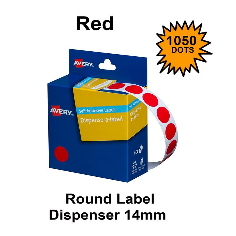 Red 14mm - Coloured Dots Label Dispenser