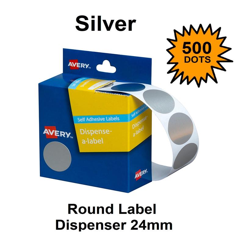 Silver 24mm - Coloured Dots Label Dispenser
