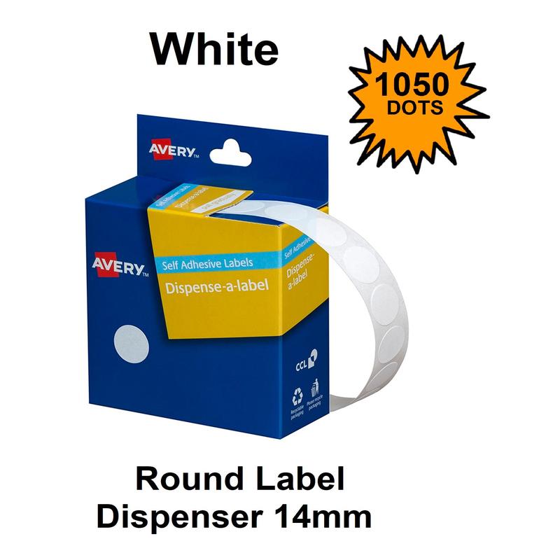 White 14mm - Coloured Dots Label Dispenser