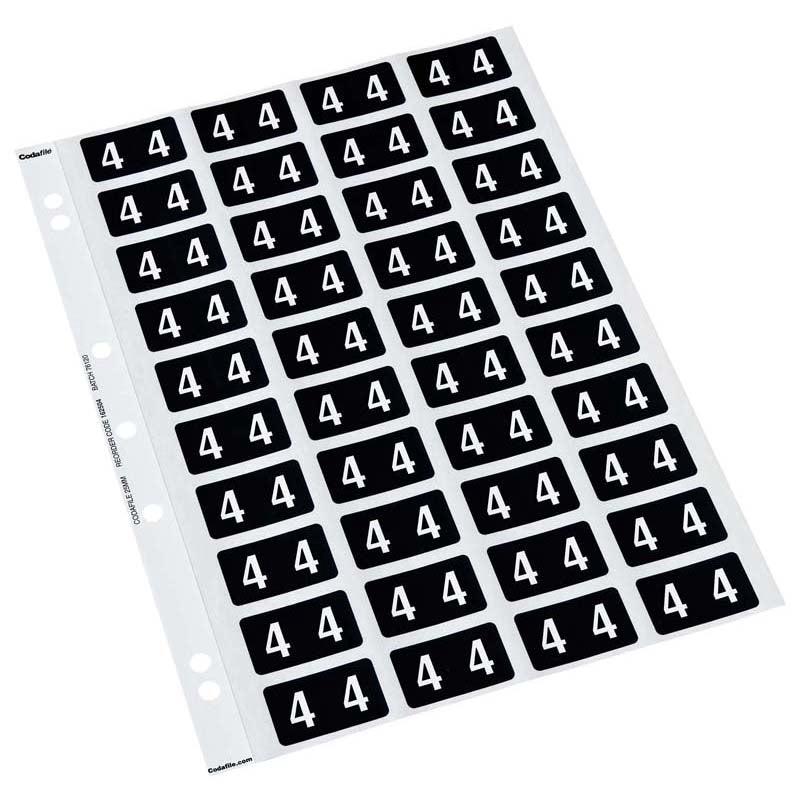 4 - Codafile Labels 25mm - Pack of 5 Sheets