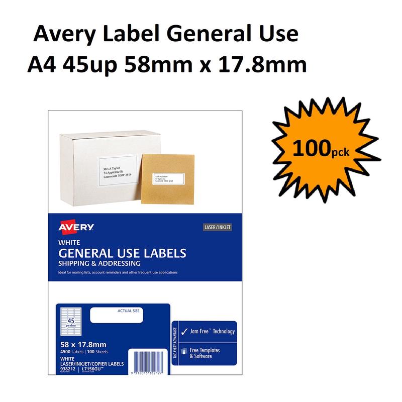 Avery Brand General Copier Labels - 45 Per Sheet 100 sheets