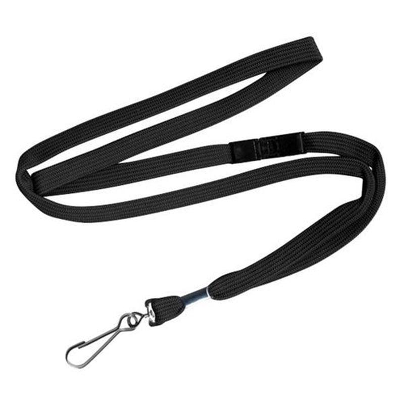 Flat Lanyards with Swivel Clip - Set of 10 Black