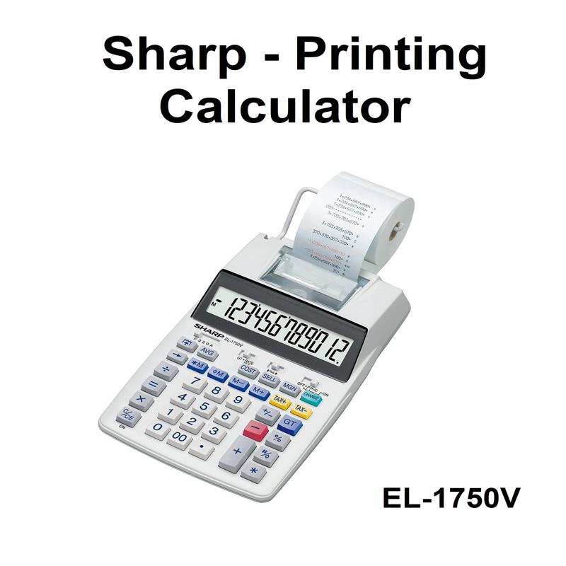 Sharp EL-1750V Print Out Calculator
