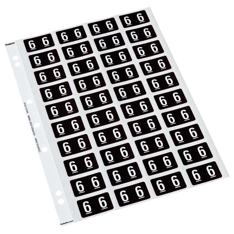 6 - Codafile Labels 25mm - Pack of 5 Sheets