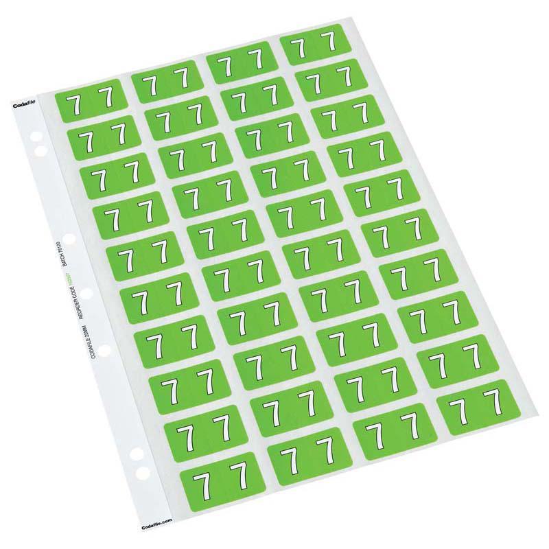 7 - Codafile Labels 25mm - Pack of 5 Sheets